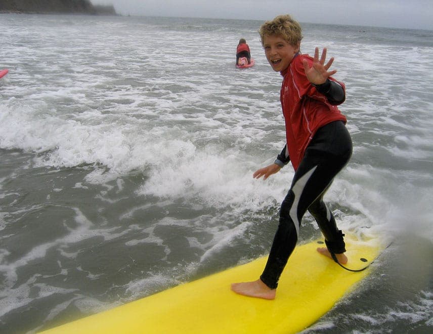 child surfing