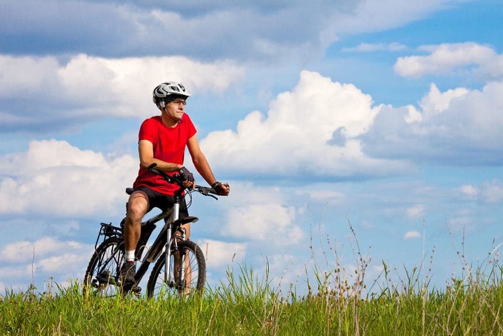 Man Riding Mountain Bike