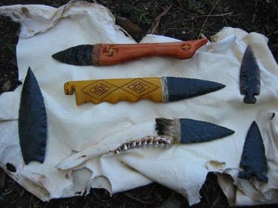 Handmade Stone Tools Knives and Arrowheads